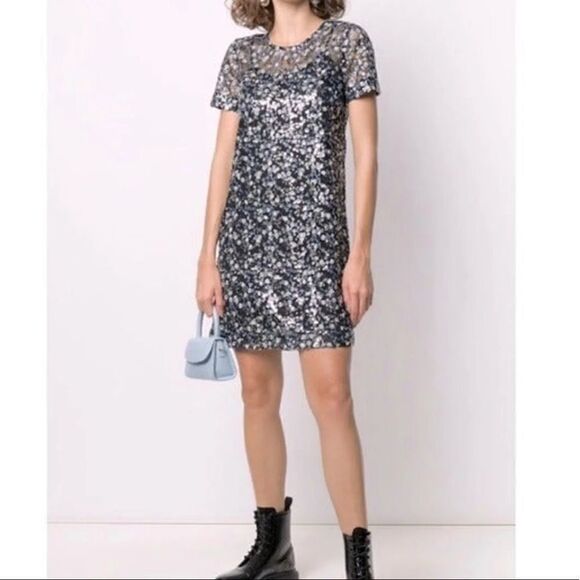 NWT Michael Michael Kors Sequined Dress In Orchid Haze SIZE XXS - Picture 5 of 12